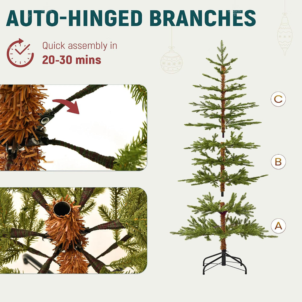 YITAHOME 7.5ft Prelit Sparse Pencil Christmas Tree Aspen Fir with Remote