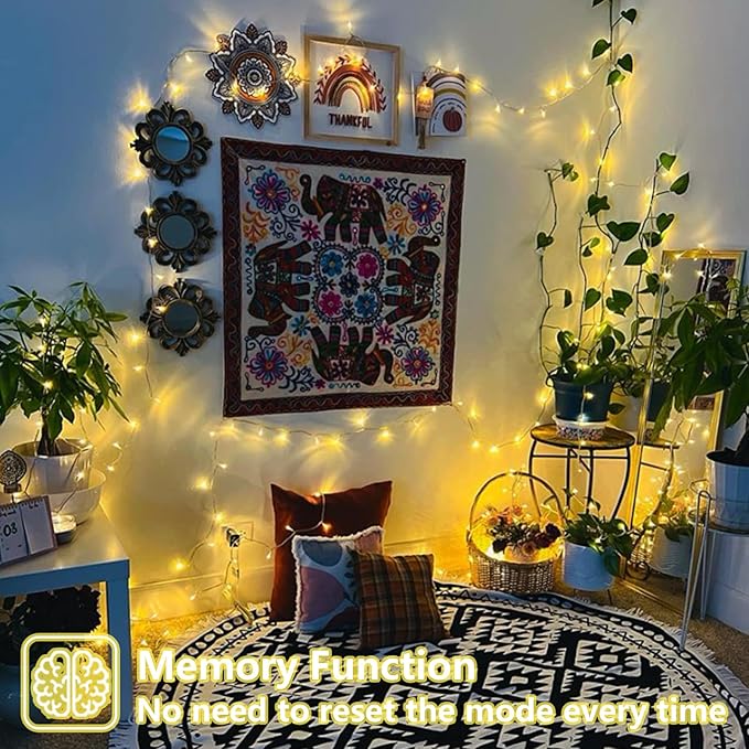 YEGUO 165ft 500 LED String Lights Outdoor Waterproof, Clear Wire Christmas Lights Indoor Plug in, 8 Modes Fairy Light for Party Wedding Classroom Tree(Warm White)