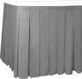 Ultimate Textile Pleat Polyester Fabric Table Skirt - Machine Washable Flame Resistant with Clips for Events, Weddings & Trade Shows, Cut & Sewn in Paterson, NJ - Silver, 7' Box Pleat