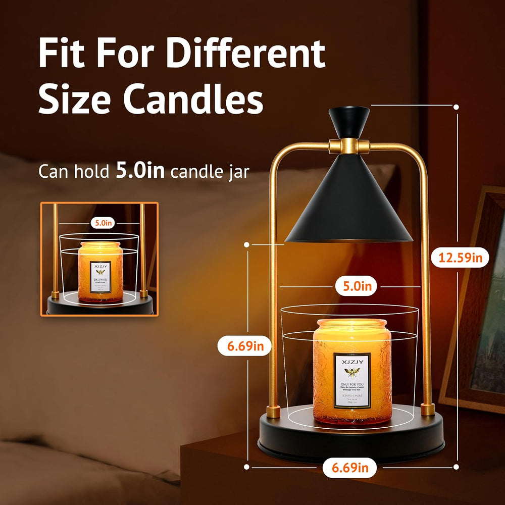 XJZJY Large Black Candle Warmer Lamp with Timer, Modern Home Decor