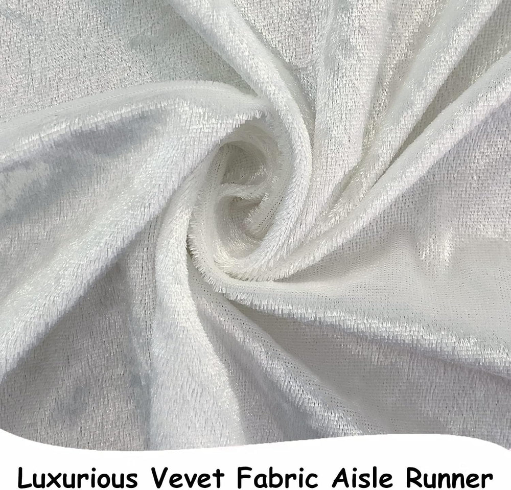 FUHSY Aisle Runner for Wedding Ceremony White Aisle Runner Velvet Carpet 3FTx...