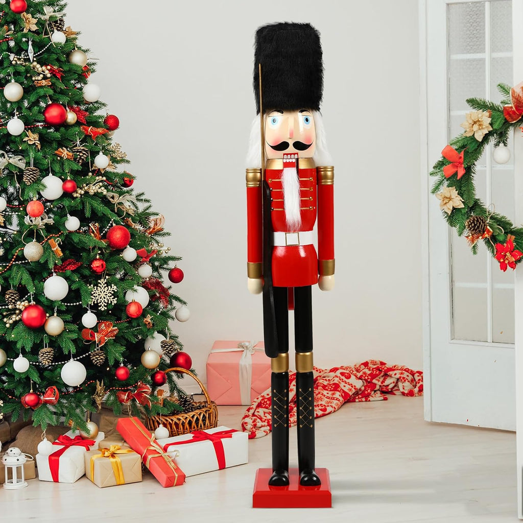 Liliful Large 48 Inch Christmas Nutcracker, 4ft Tall Life Size, Red