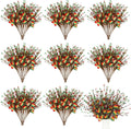 Thiccywoov 10 Pcs Happy Juneteenth Decorations Happy Juneteenth Artificial Berry Stem Picks 15.75 Inches African BHM Decorations Floral Picks for Home Office Party Supplies
