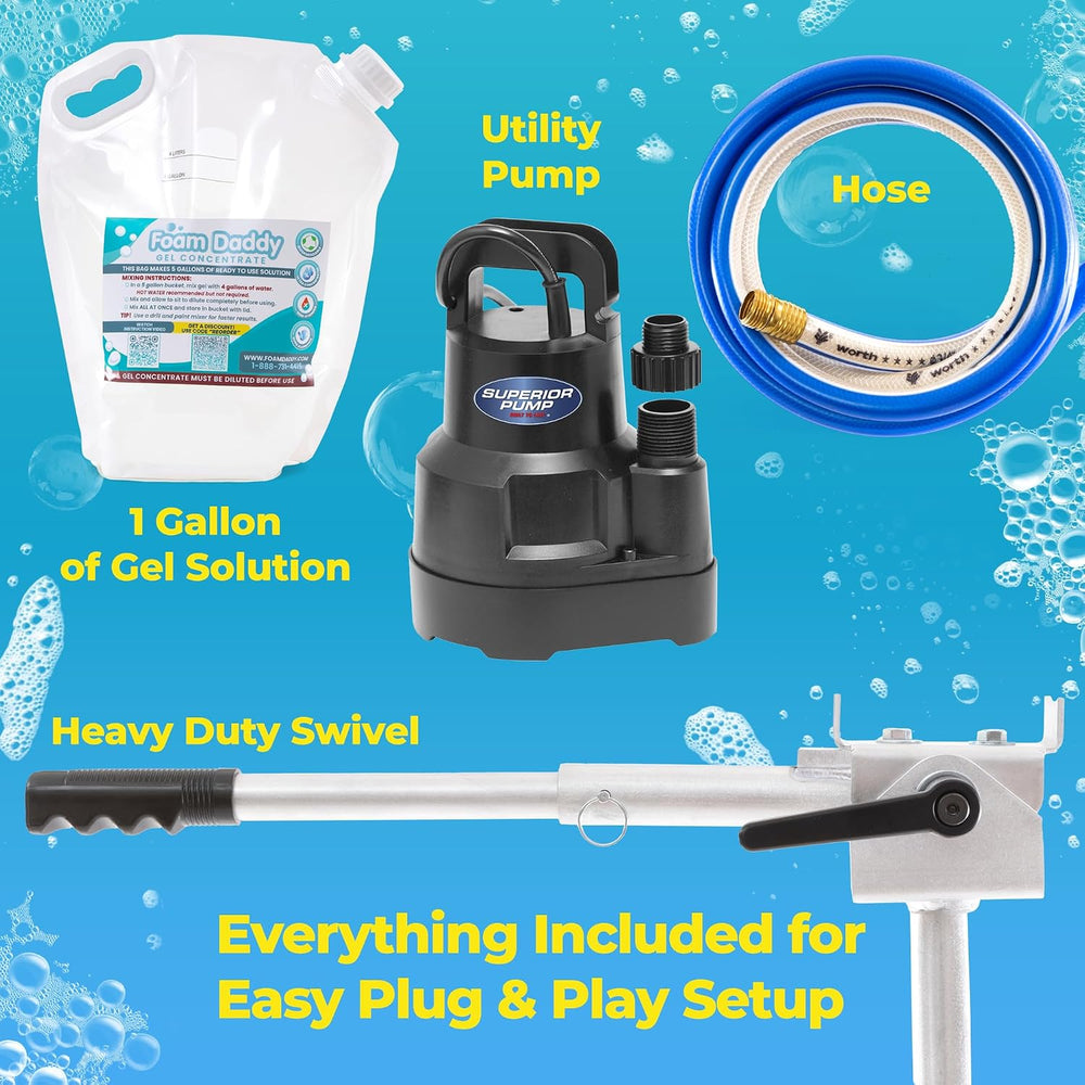 FoamDaddy Large Foam Cannon – High-Output Machine – Easy Setup – Includes Pum...