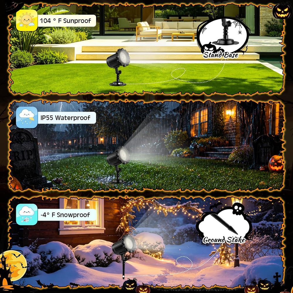 Holiday Projector Light Outdoor Festive Patterns Skull Light
