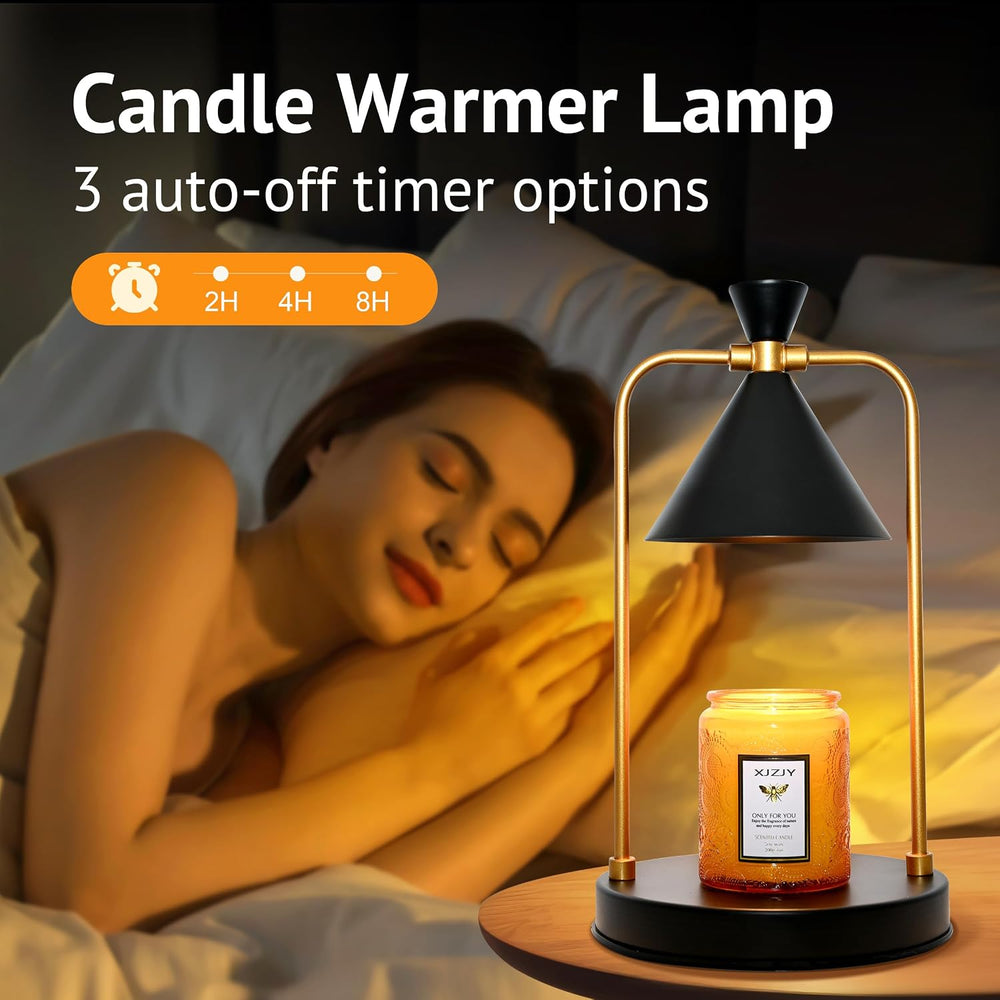 XJZJY Large Black Candle Warmer Lamp with Timer, Modern Home Decor