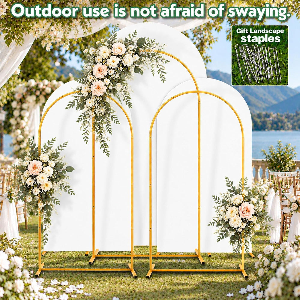 Arch Backdrop Stand Set with Cover (7.2ft,6ft x 2) Arched Frame Stand and Spa...