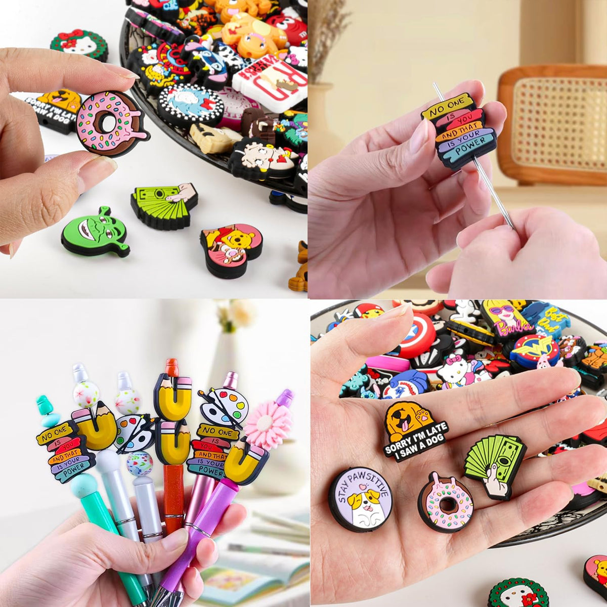 focal beads for pens, random cute character focal, close-up detail