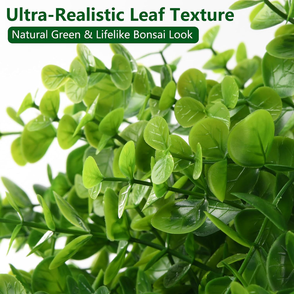 Fake Plants Artificial Boxwood Topiary, 2 Pack Artificial Plants Outdoor with...