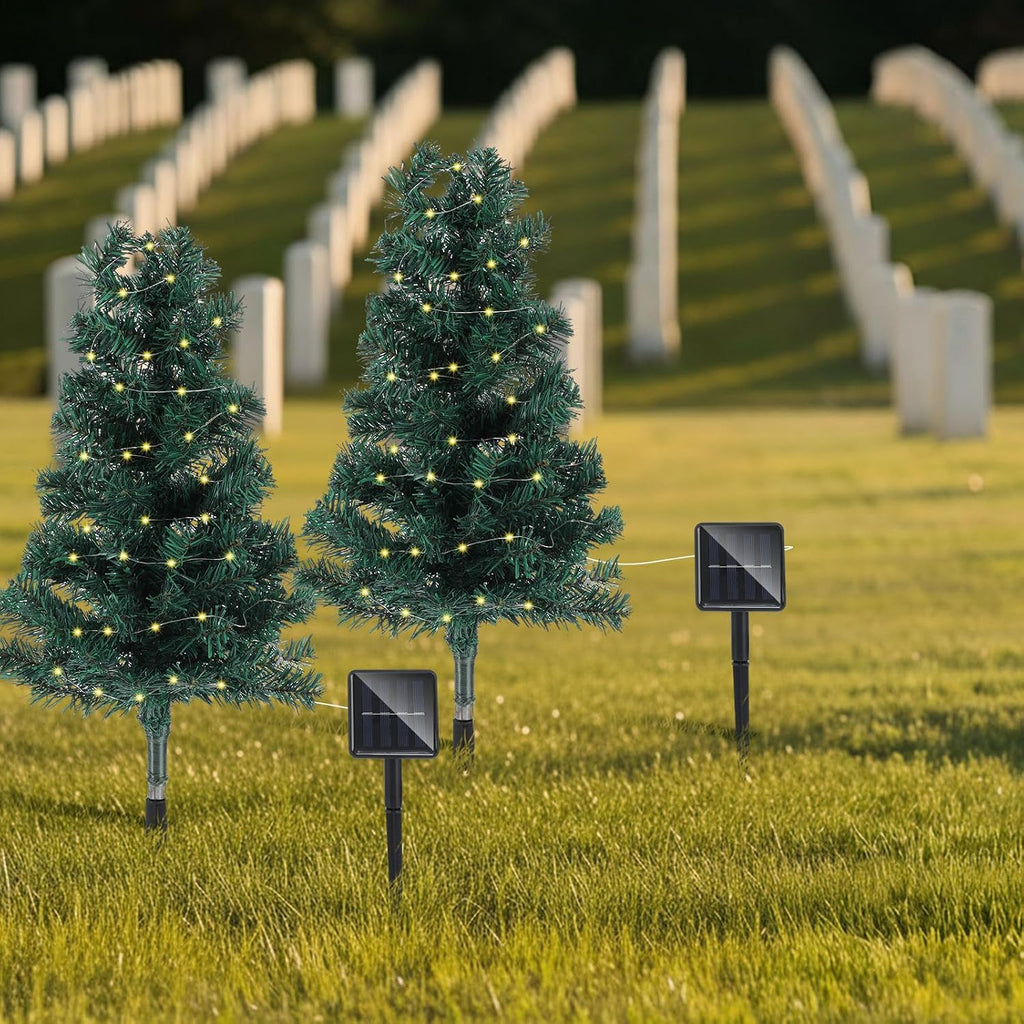 30 inch solar artificial christmas tree for cemetery, package contents