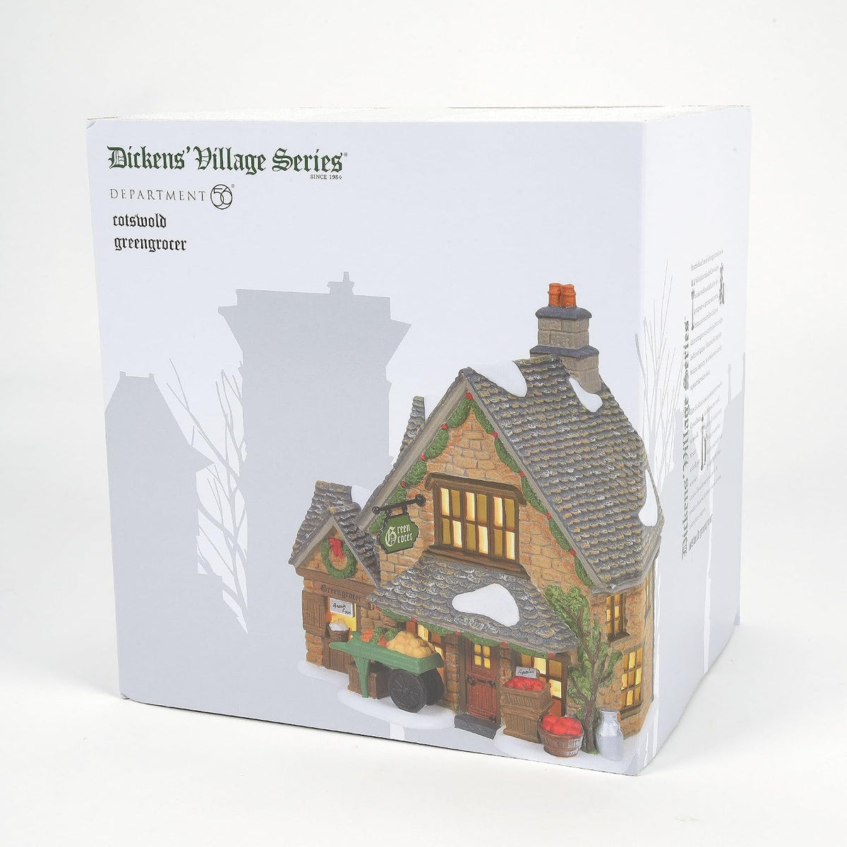 department 56 dickens' village cotswold greengrocer lit building, package contents