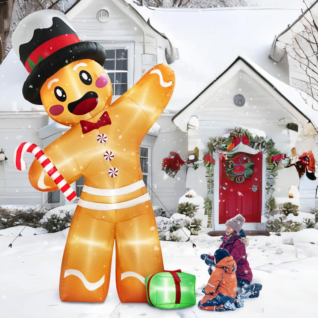 OurWarm 12FT Christmas Inflatables, Giant Gingerbread Christmas Decorations
