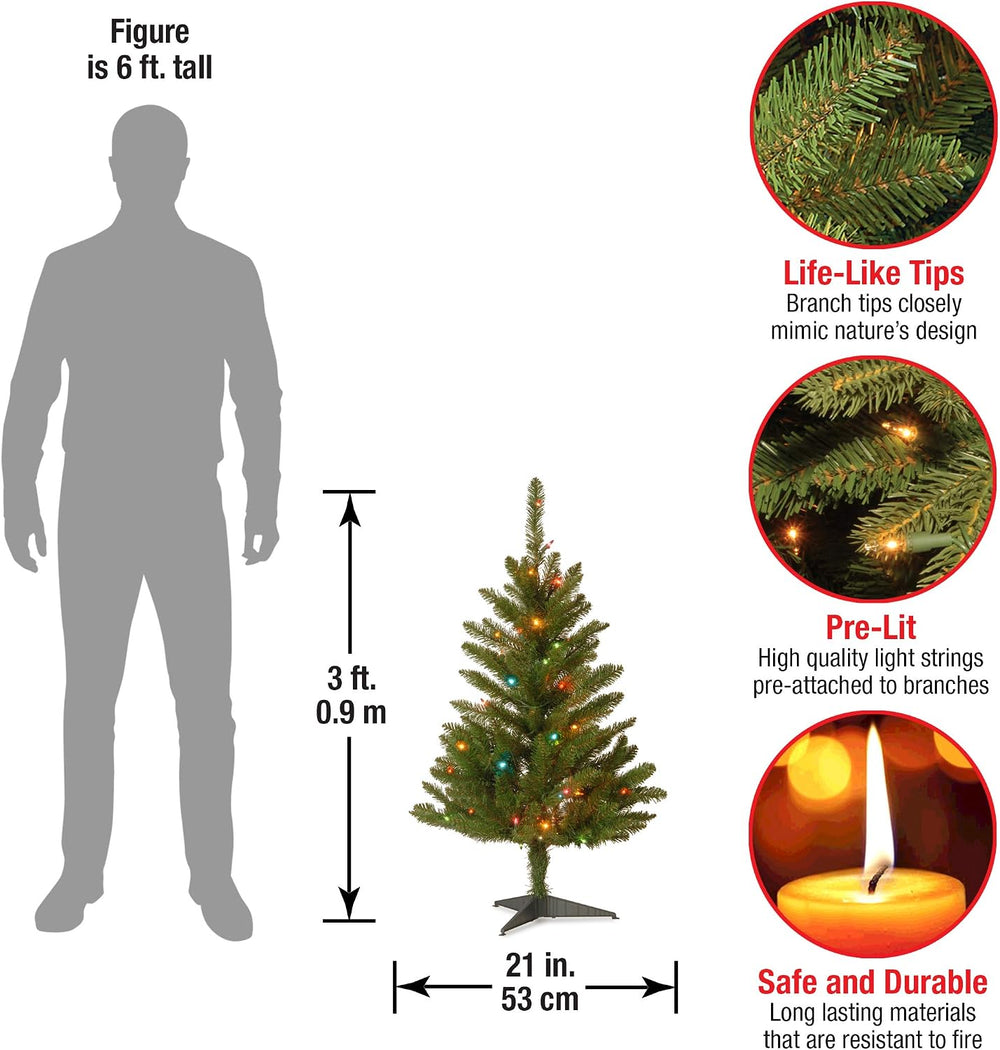 National Tree Company 3ft Pre-Lit Kingswood Fir Mini Christmas Tree