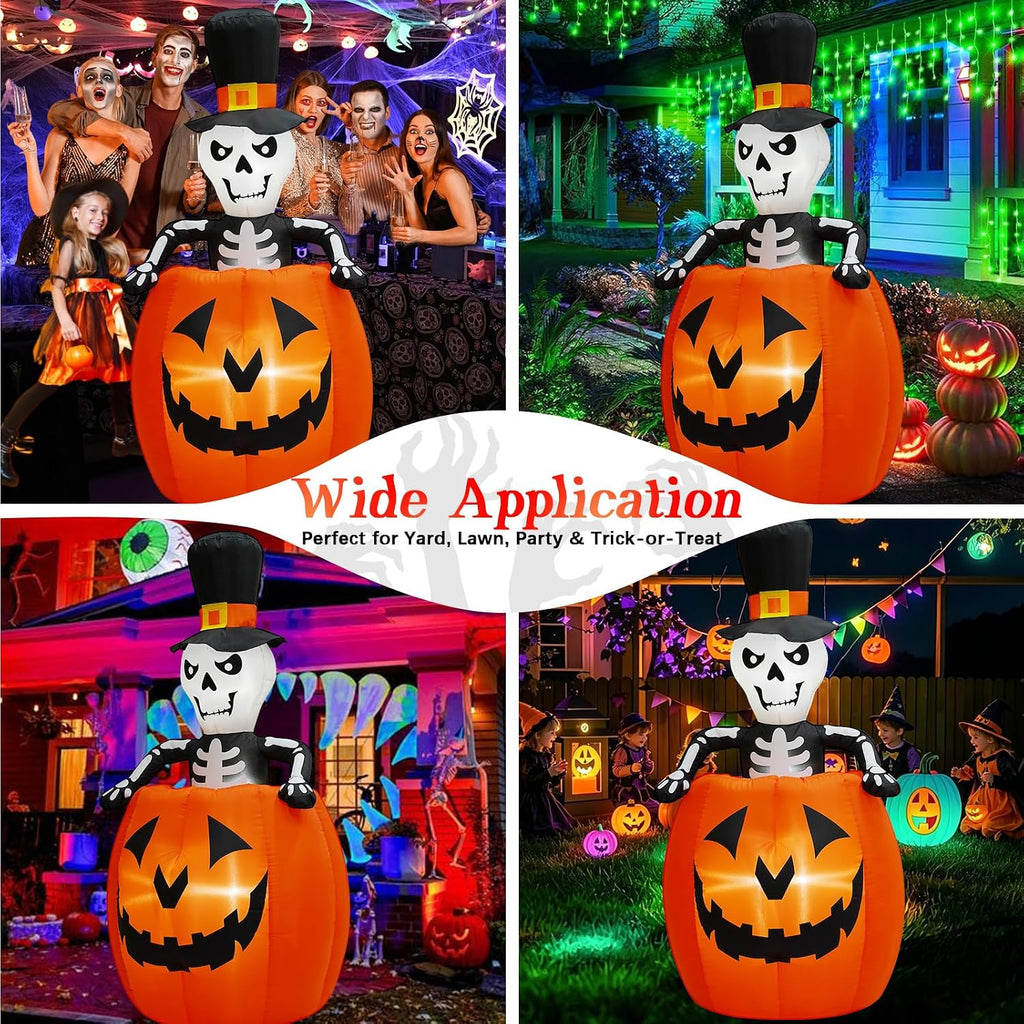 5.5ft animated pop up halloween inflatables outdoor pumpkin on a desk or shelf