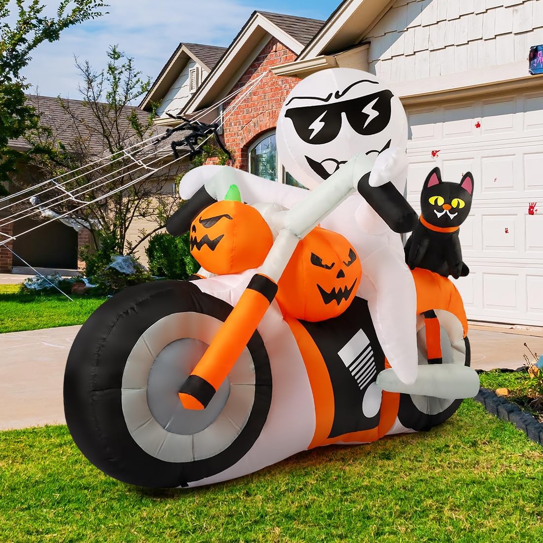 comin 6 ft halloween inflatables ghost outdoor decorations, side view