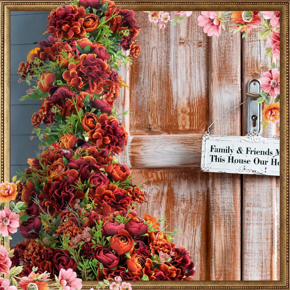 XunYee 12 Bundles Fall Thanksgiving Burnt Orange Terracotta Flowers Bulk