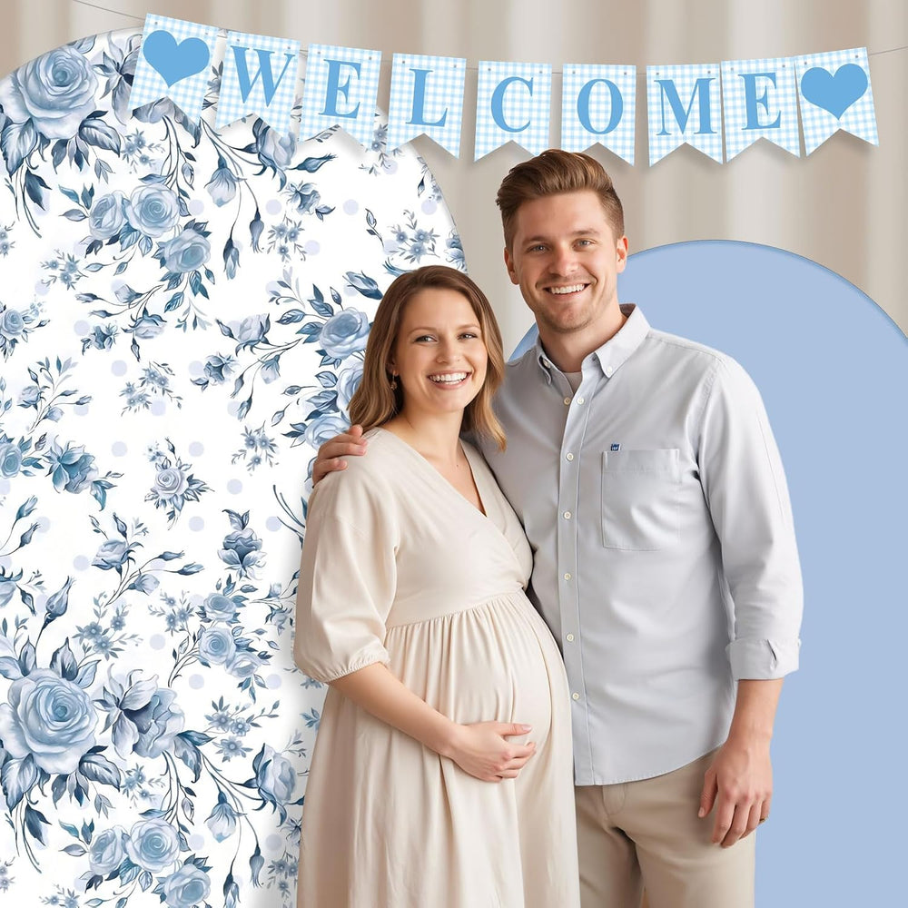 2 Pcs Blue Flower Arch Cover Backdrop