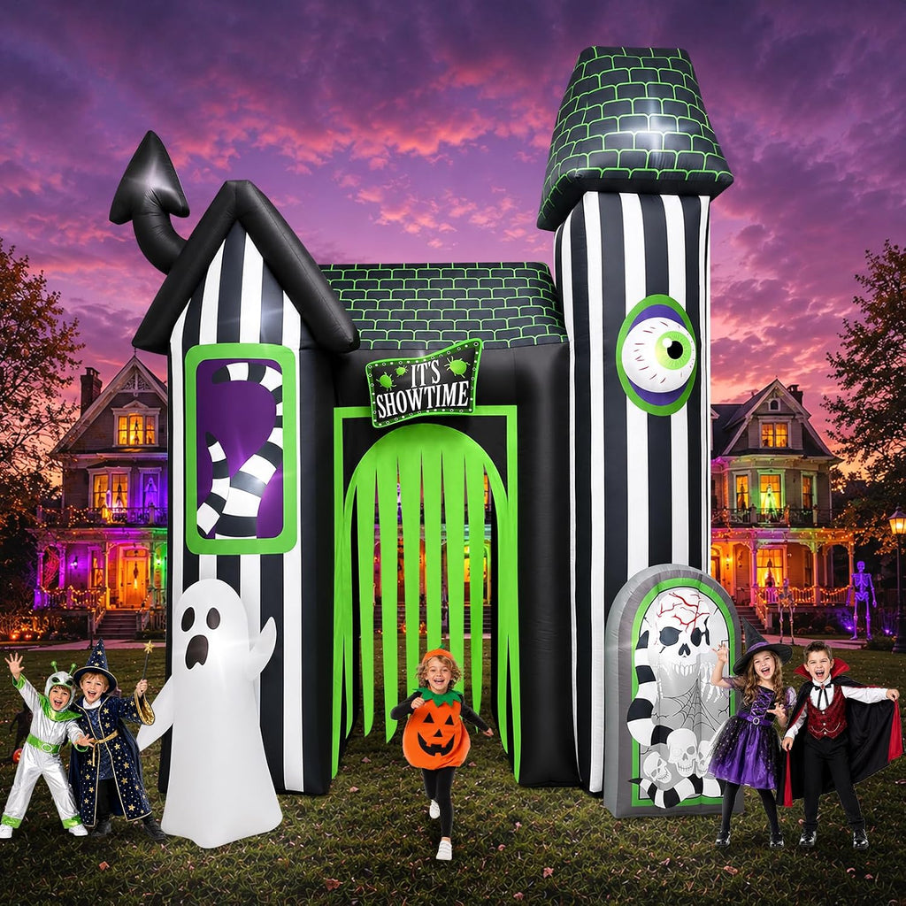 Kalolary 12FT Halloween Inflatable Arch Giant Haunted House Inflatable Tunnel