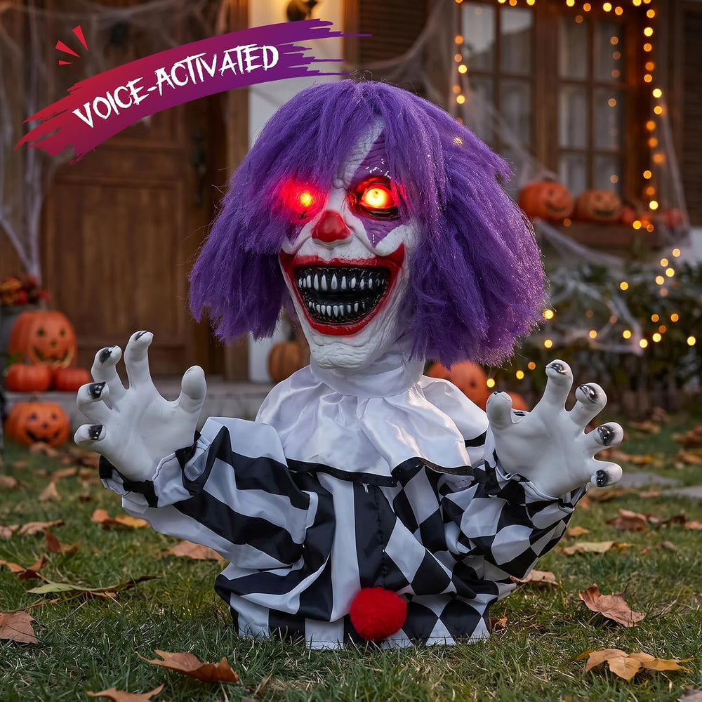 Halloween Skeleton Decor Decorations Outdoor Animated Scary Clown