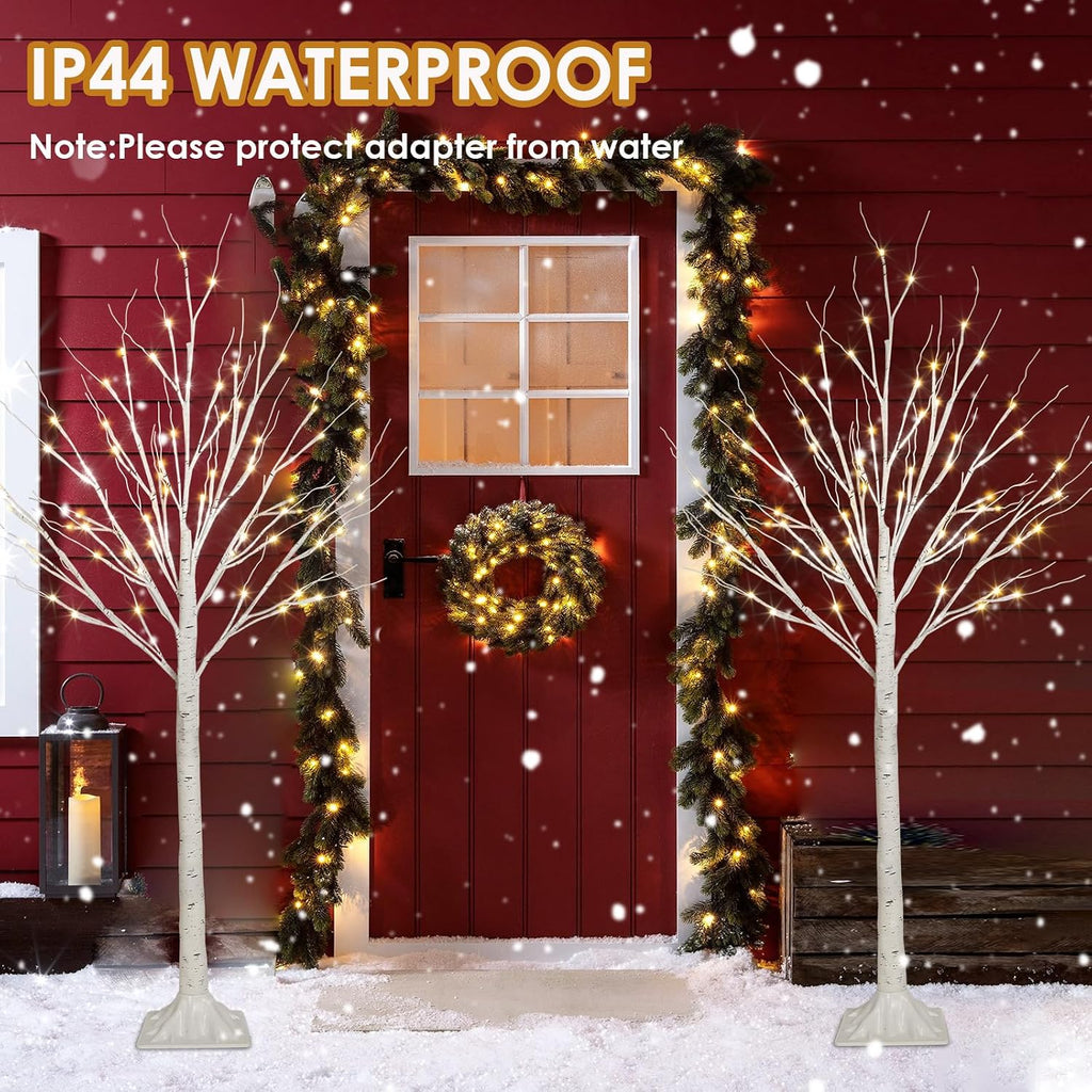 4ft lighted birch trees, 96 led twinkling trees showing dimensions