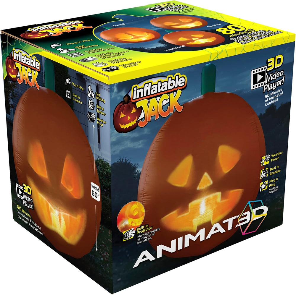 Inflatable Jabberin' Jack 5 Foot Tall Talking Animated Pumpkin with 56 In...