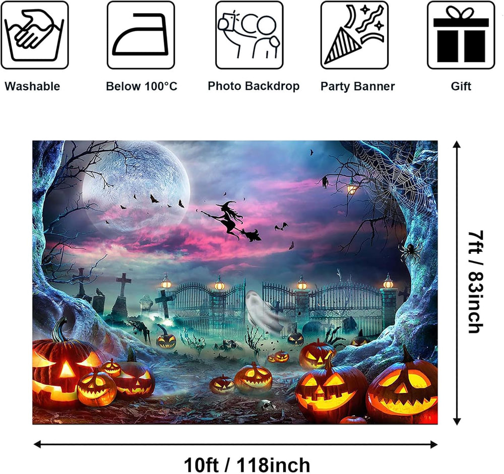Halloween Backdrop Halloween Party Backdrop Moon Night 10 x 7 ft