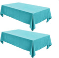 Fitable Faux Linen Tablecloths for Rectangle Tables: Water & Stain Resistant Farmhouse Table Cloth, Washable Burlap Textured Table Covers for Kitchen Dining Party(2 Pack, 60x102 Inch, Teal)