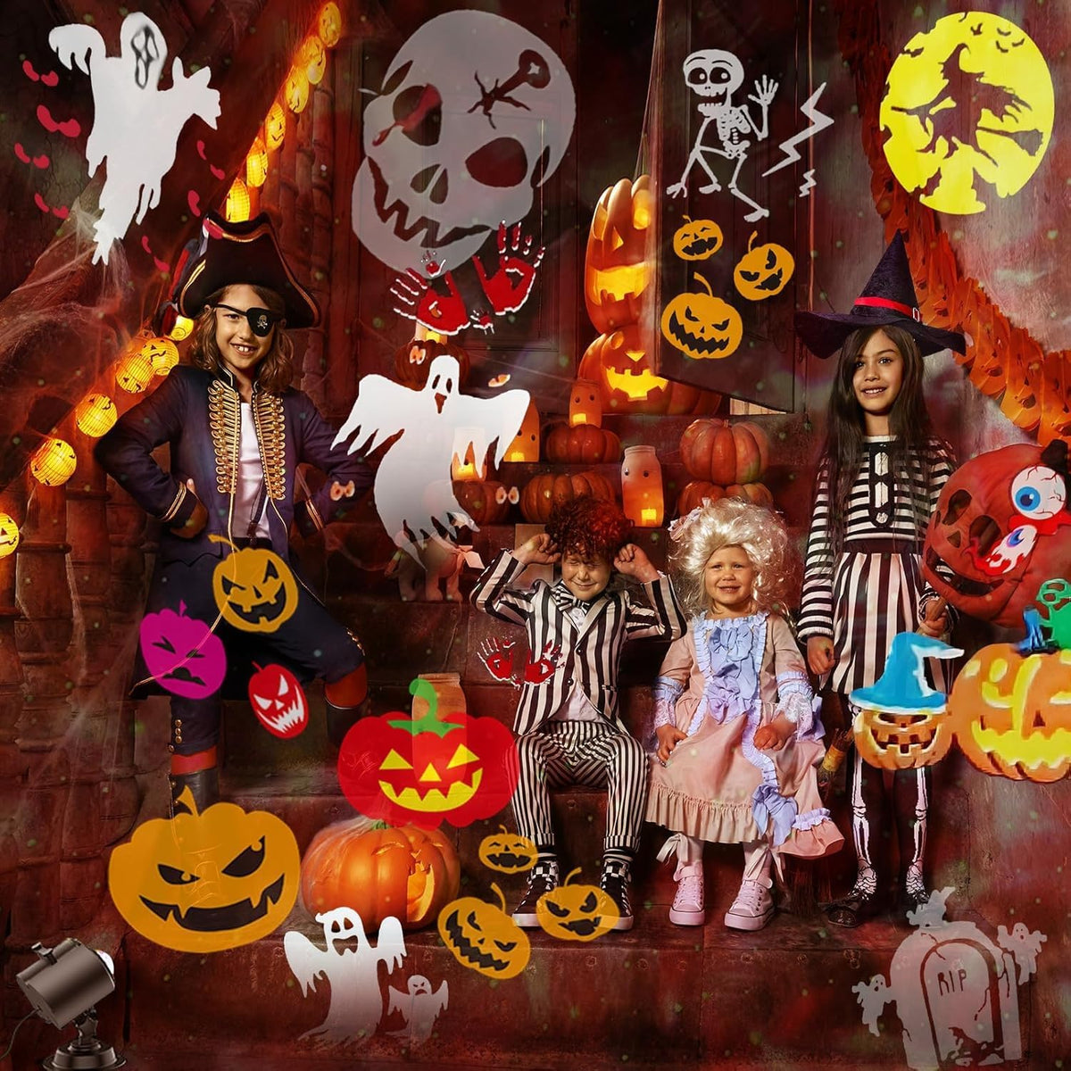 brighter halloween projector lights, 2026 upgraded halloween decorations, package contents
