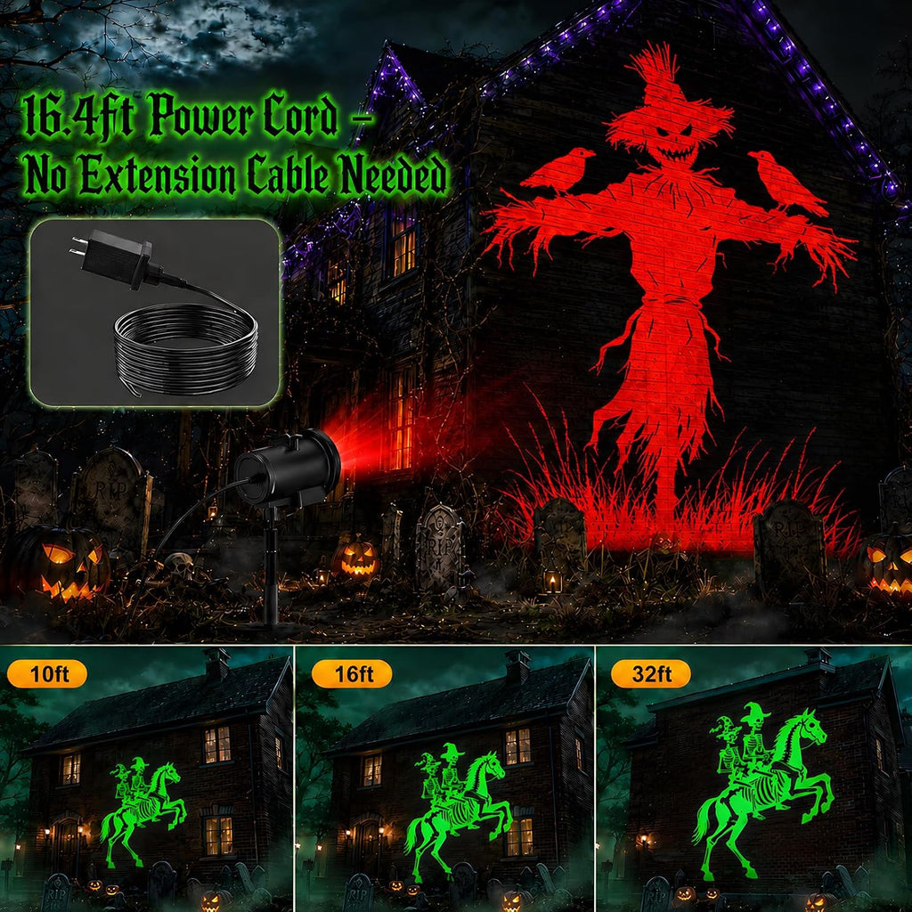 12-in-1 halloween projector lights, outdoor dynamic halloween projector, side view