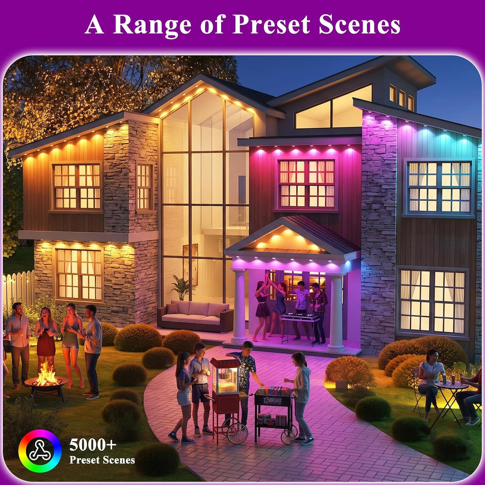 400FT Permanent Outdoor Lights, Smart RGB+IC Eaves Lights for House, App &amp...