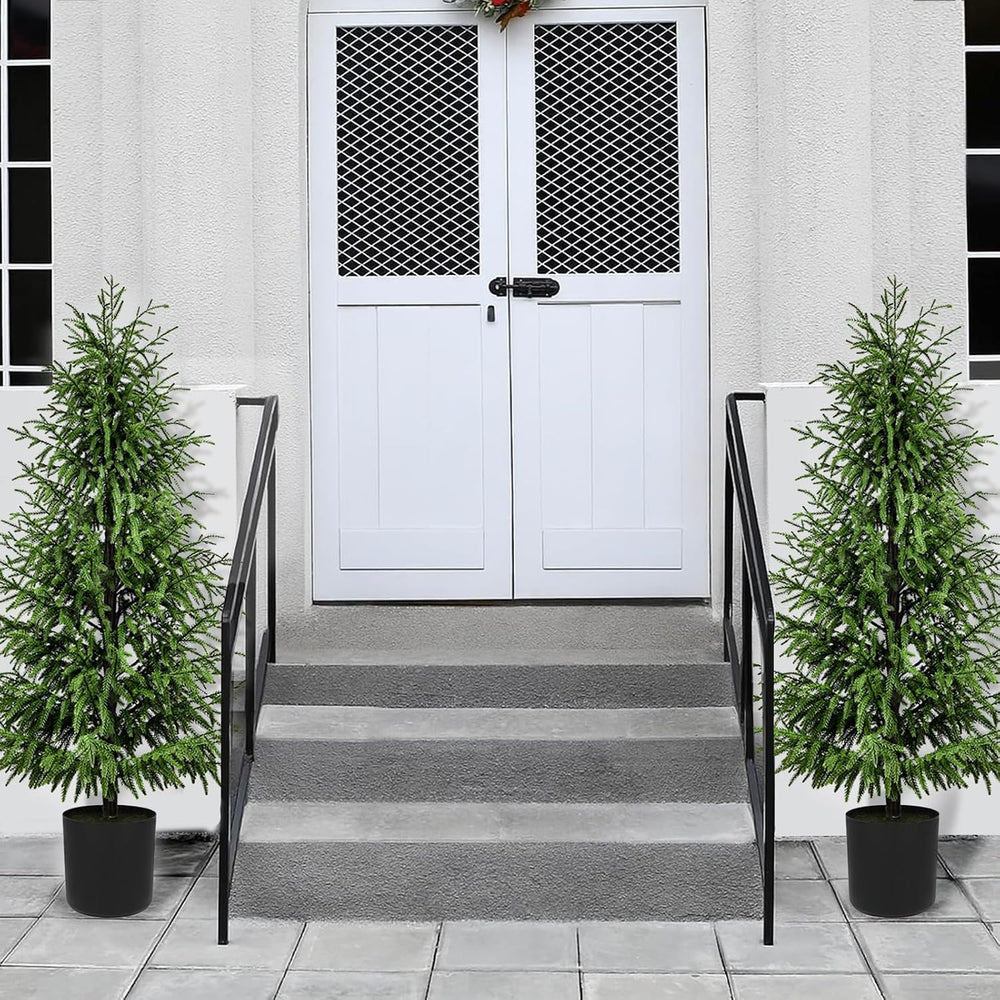 5FT Christmas Tree, Artificial Norfolk Pine Without Lights, Real-Touch PE Mat...