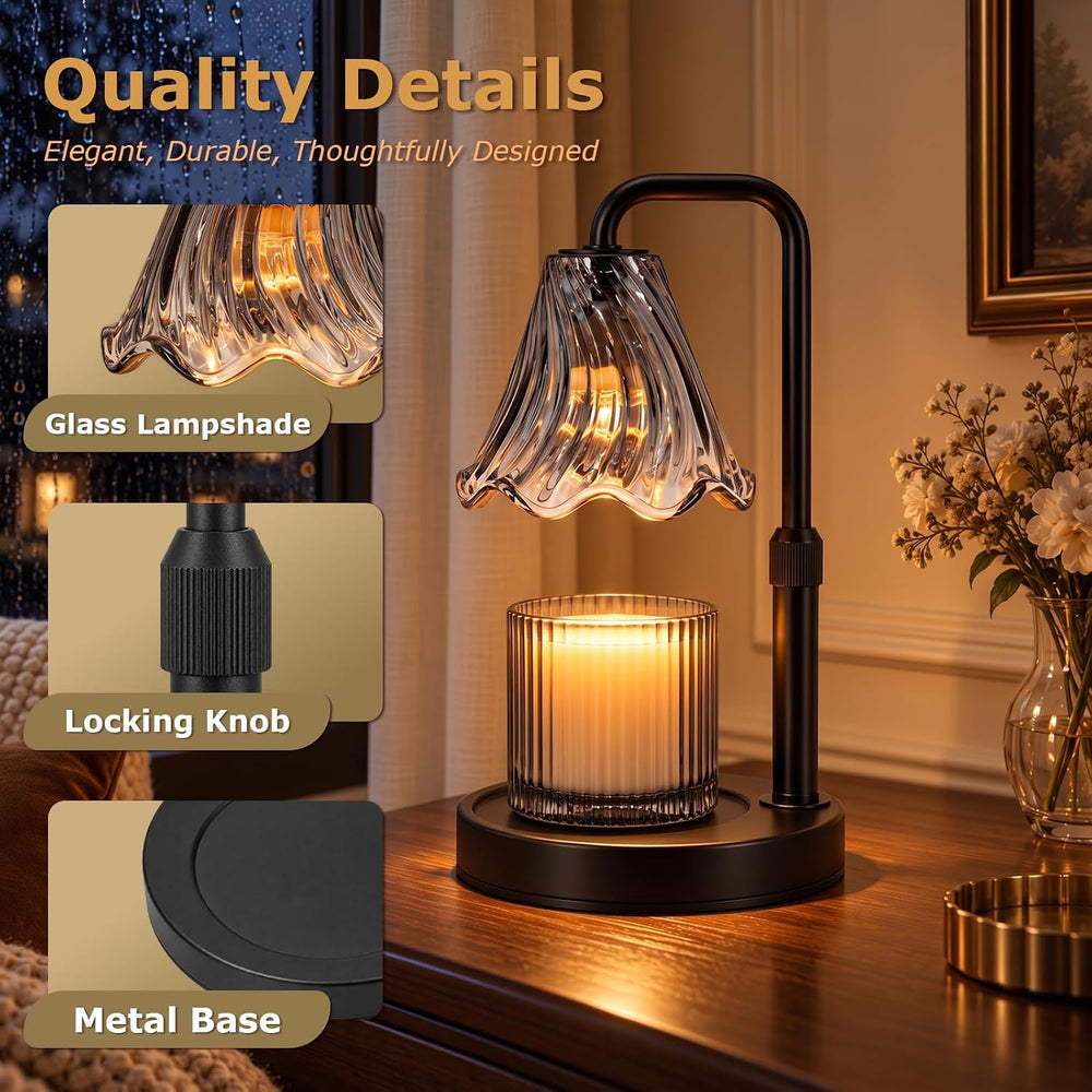 Candle Warmer Lamp with Timer Dimmer, Height Adjustable with 2 Bulbs