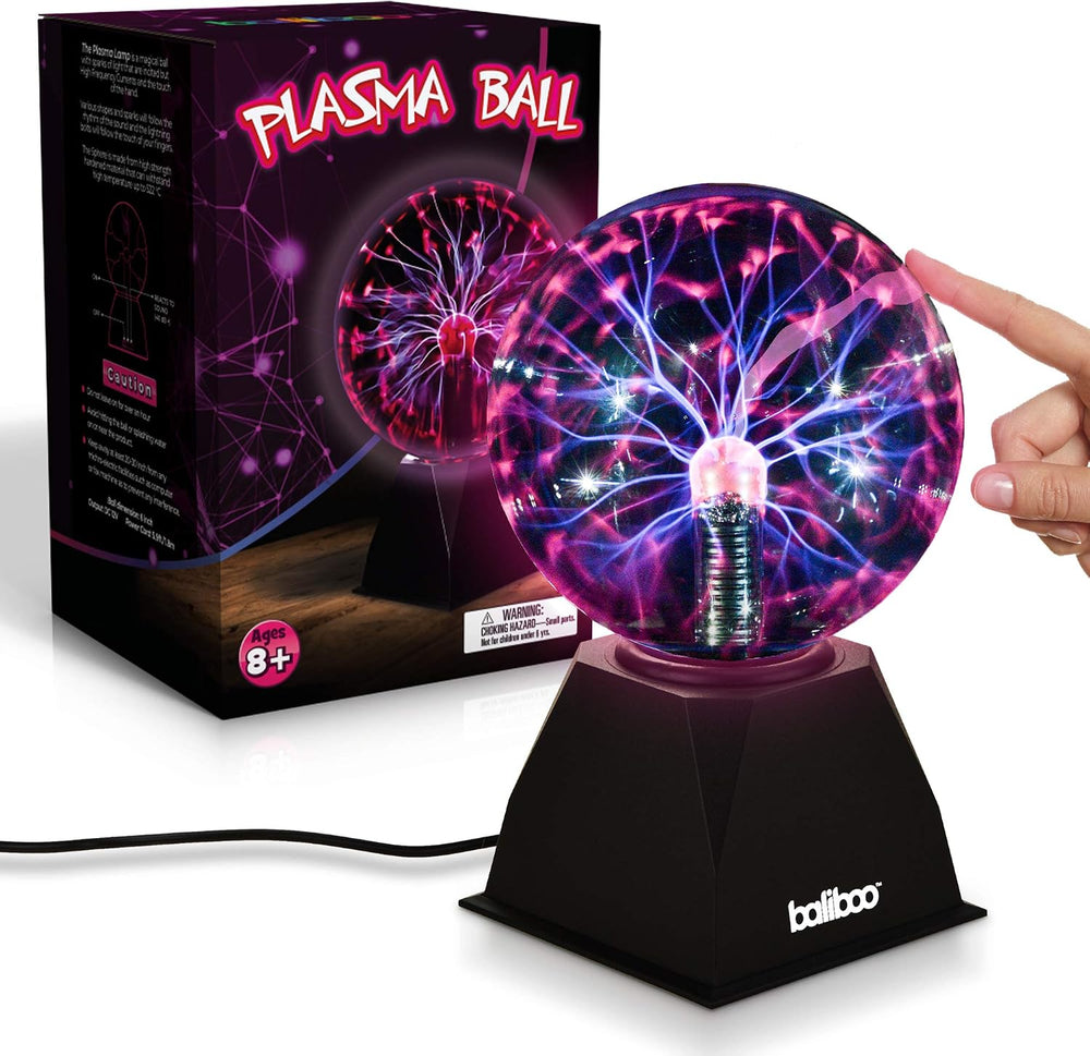 BALIBOO 6" Plasma Ball Light – 12V Power Adapter Plug Plasma Globe Lamp