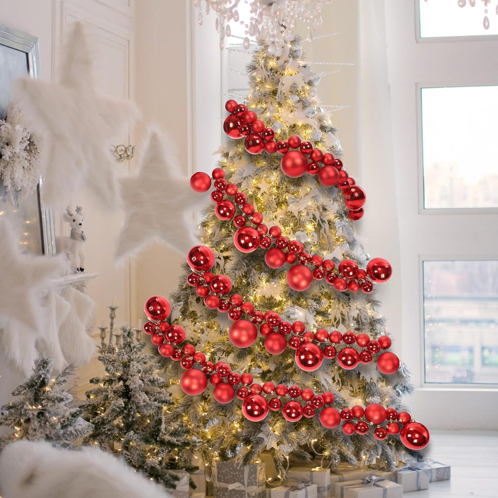 christmas ball garland ornaments hanging shatterproof xmas balls on a desk or shelf