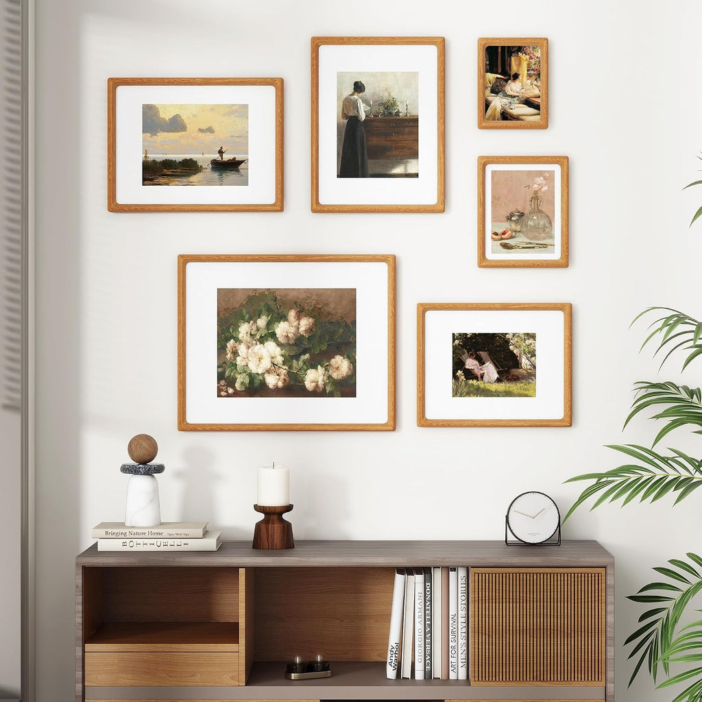 heimlove 12x18 picture frames natural teak,original wood hand shown in use