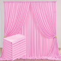 40 ft x 10 ft Wrinkle Free Baby Pink Backdrop Curtain for Parties, 8 Panels 5ftx10ft Polyester Photo Backdrop Drapes for Baby Shower Birthday Party Photography Wedding Backdrop Stand