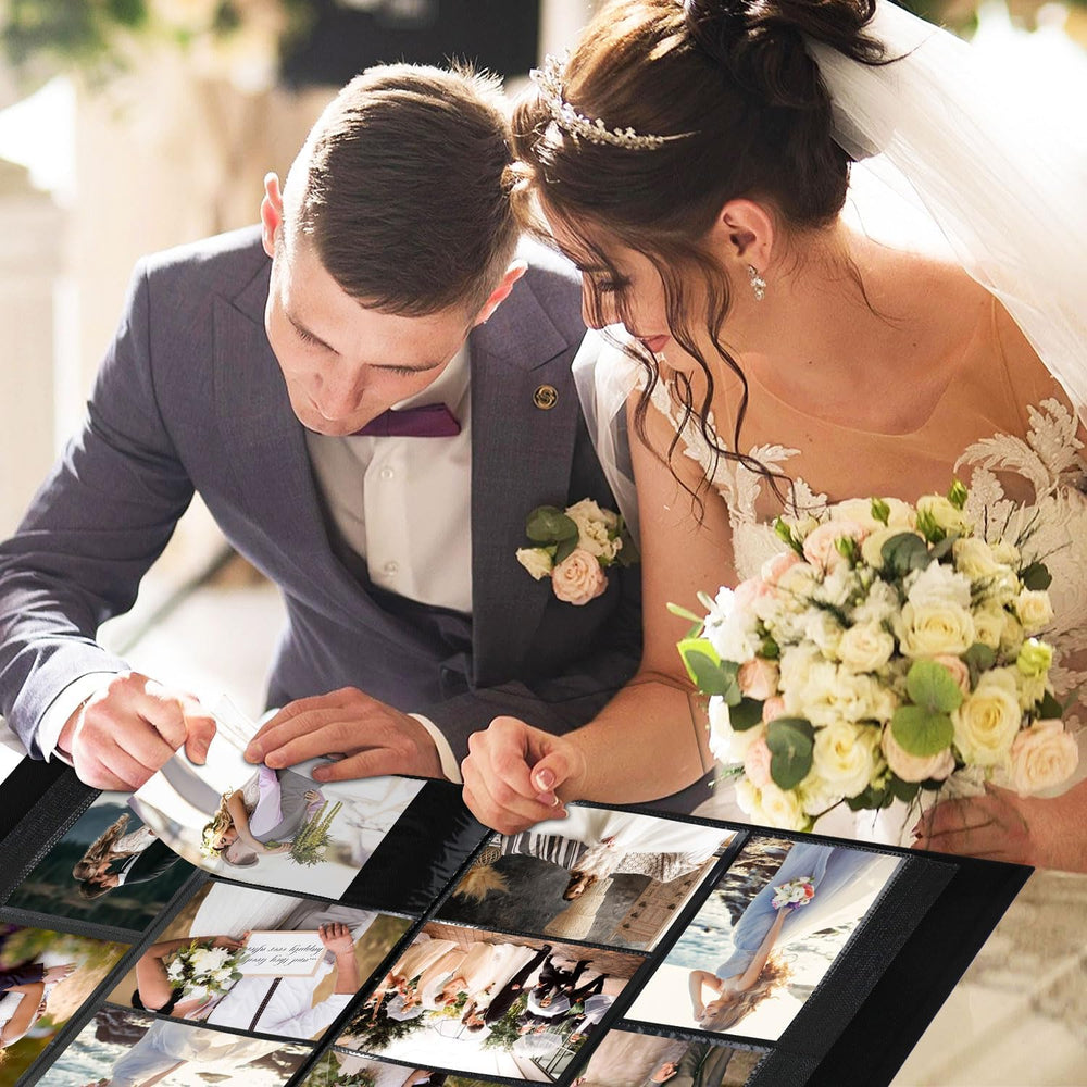 Lanpn Wedding Photo Album 4x6 1000 Pocket Photos Slip in, Linen Cover Large C...