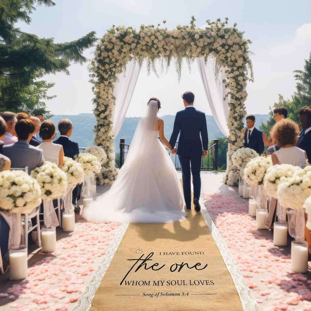 Tondiamo Burlap Aisle Runner 3.33 ft X 30 ft for Wedding Ceremony Outdoor
