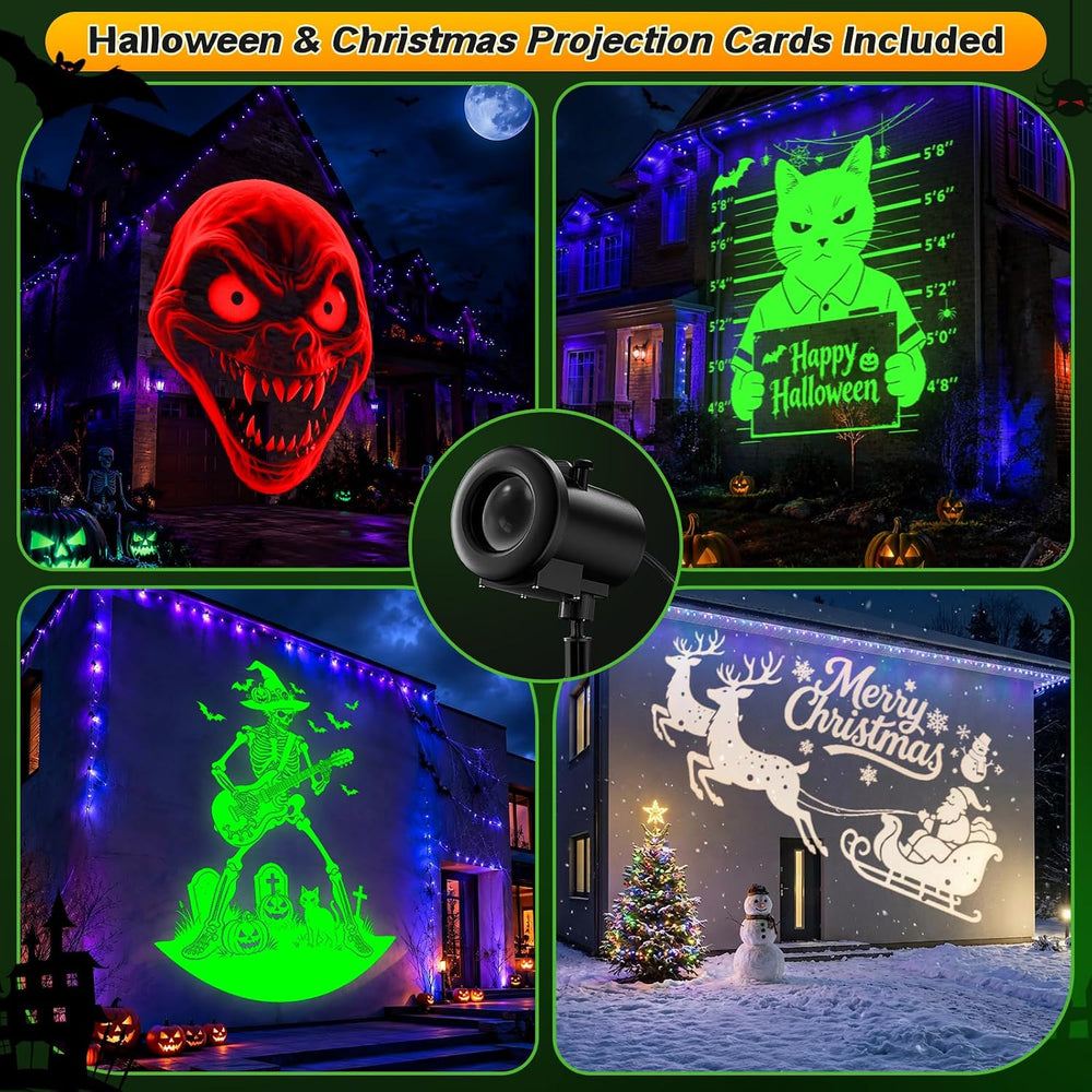 12-in-1 Halloween Projector Lights Outdoor, Dynamic Projection Light