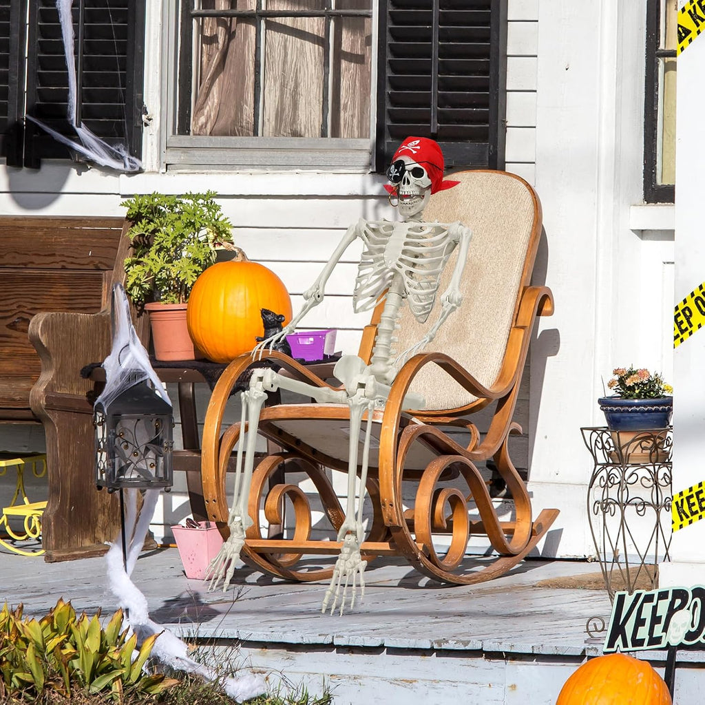 MyoGrip 5.5 FT Skeleton Halloween Decorations, Posable Full Body Life-Size Skeleton Prop with Movable Joints for Halloween Decorations Haunted House Outdoor Yard Prop