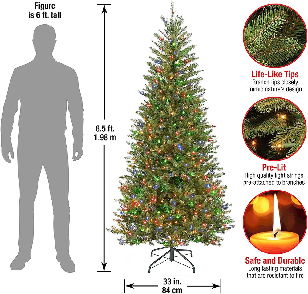 National Tree Company 6.5ft Pre-Lit Dunhill Fir Slim Christmas Tree