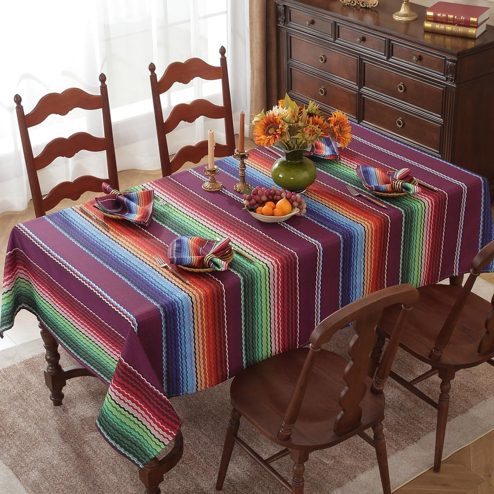 Mexican Fiesta Party Tablecloth Rectangle 60x120 Inch, Mexico Table Cloth