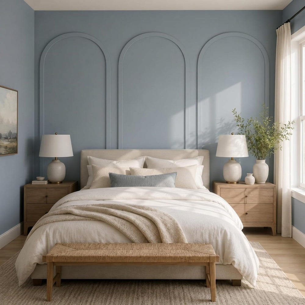Nuanchu 94 x 29 Inches 3 Set Arch Mdf Board and Batten Wall Panel Kit