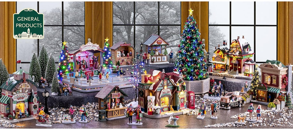 lemax 15804 christmas village facade: tis the season shown in use