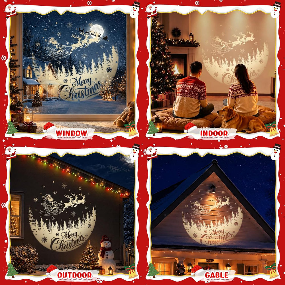 Christmas Projector Light with 3D Santa Claus Patterns for Yard