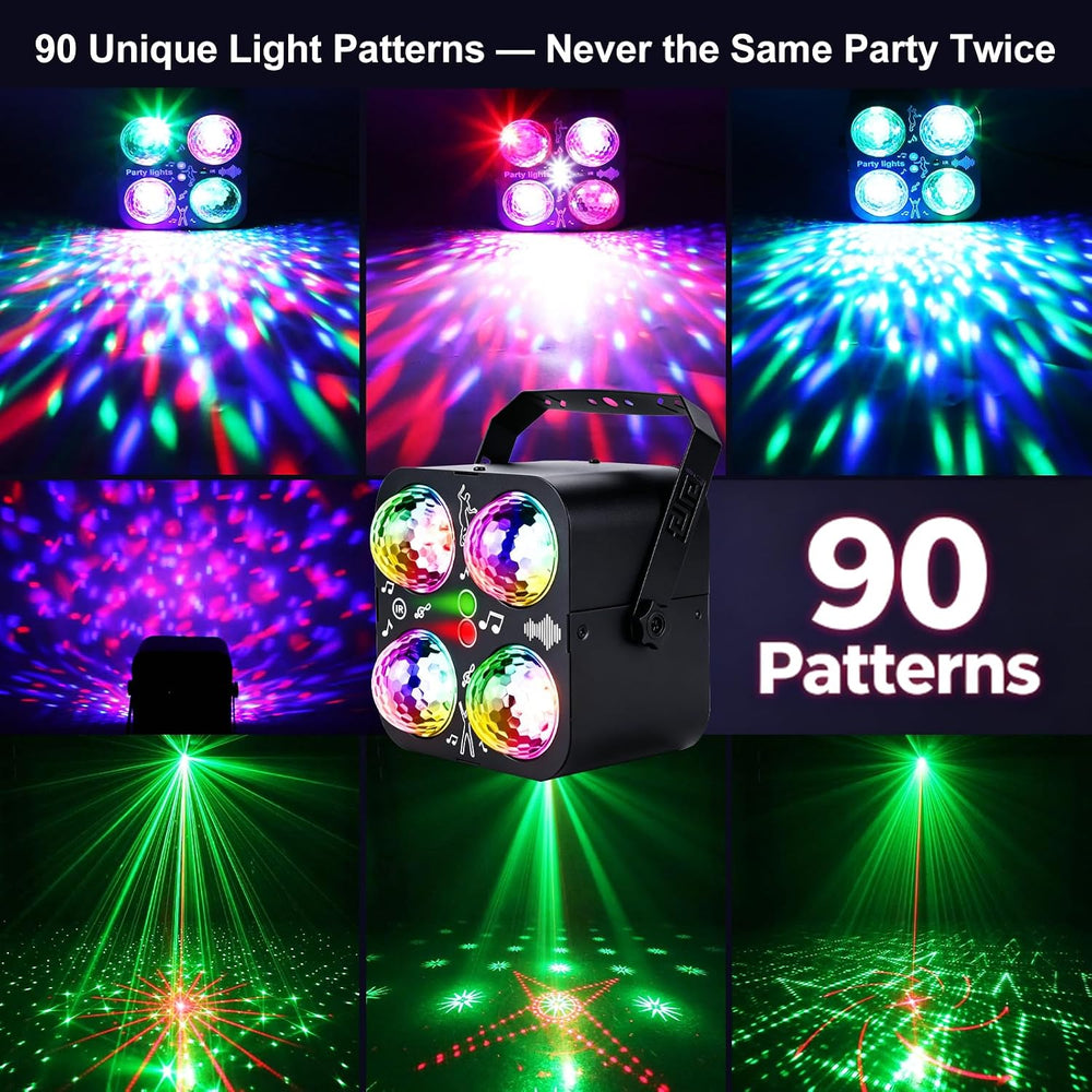 Party Lights DJ Disco Ball Light with 4 RGB Magic Balls and 90 Patterns