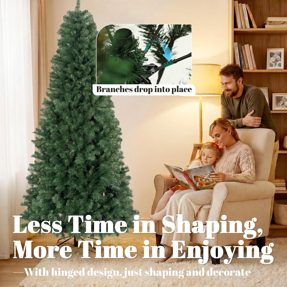 HOMCOM 7.5ft Artificial Christmas Tree Unlit Realistic Spruce Xmas Tree