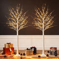 6FT White Birch Tree with Lights,Lighted Birch Tree for Holiday Decor,2PCS