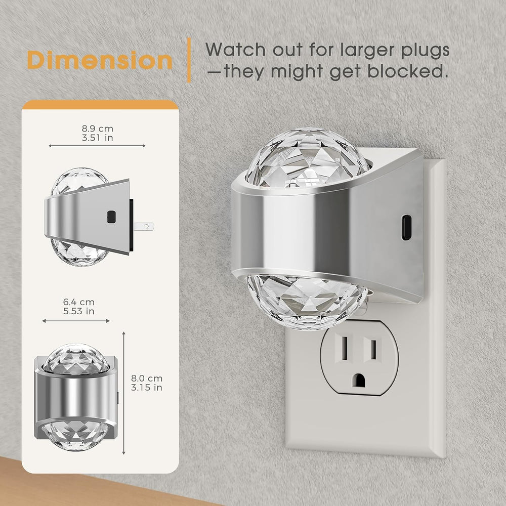 Night Light, Sliver Projector Night Lights Plug into Wall 2 Pack