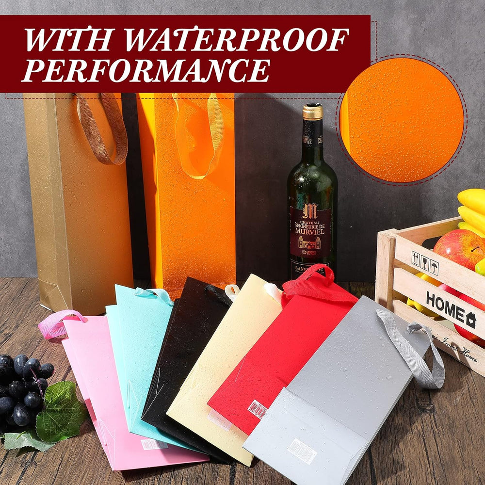 Zonon 48 Pieces Colorful Wine Gift Bags Bulk Christmas Wine Bottle Paper Bags...